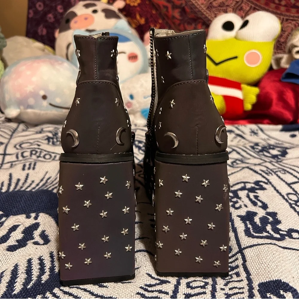 Holographic Star Platform Ankle Boots Women - Picture 6 of 9
